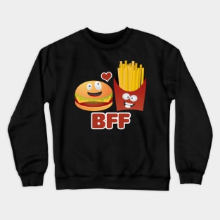 BFF Best Friends Forever Burger And Fries Crewneck Sweatshirt